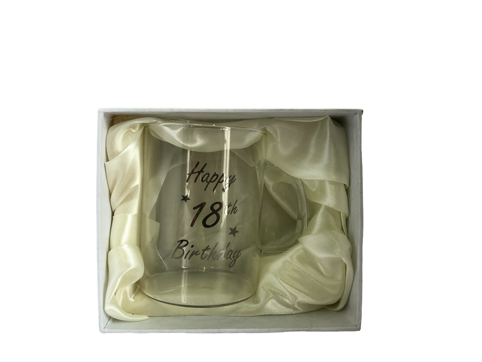 RUNOUT STOCK - 18th Birthday Printed Glass Mug