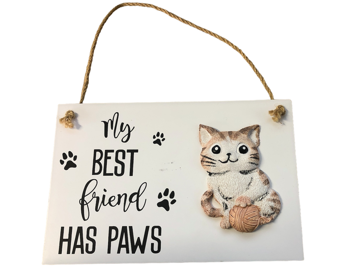 "My Best Friend Has Paws" Hanging Plaque