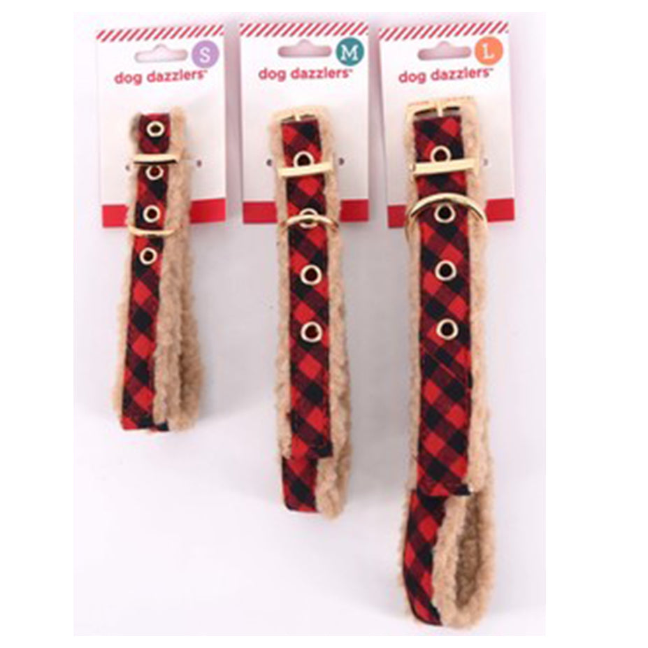 Dog Dazzlers Plush Lumberjack Collar - different sizes