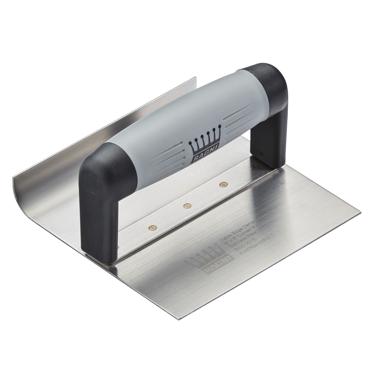 RAGNI Stainless Steel 6" x 6" Curved Edge Trowel - outside