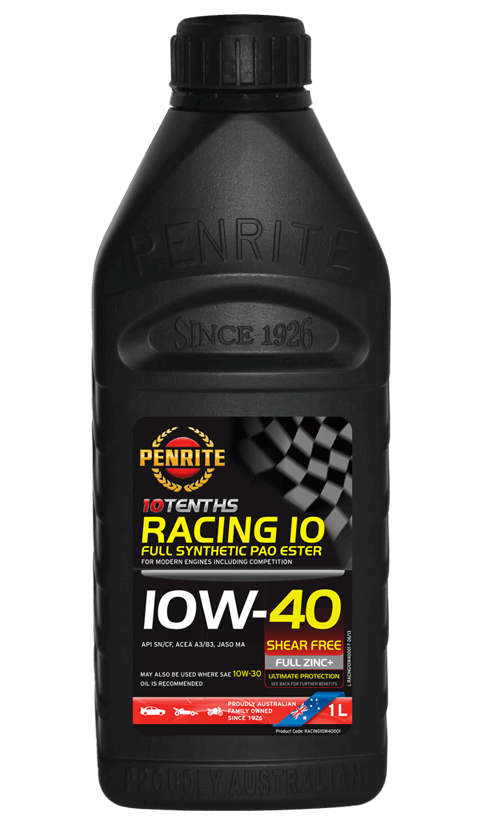 Penrite 10 Tenths Racing 10W-40 (100% Pao & Ester) (3 Sizes Available)