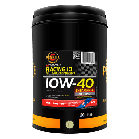 Penrite 10 Tenths Racing 10W-40 (100% Pao & Ester) RACING10W40020