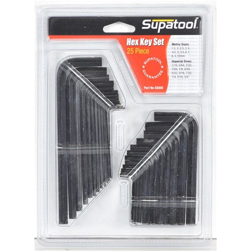 DISCONTINUED Supatool Hex Key Set 25 Piece Imperial & Metric