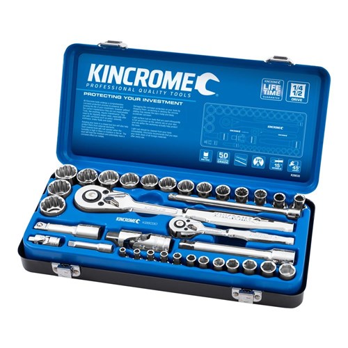 SOCKET SET 35 PIECE 14 & 12 DRIVE - METRIC 1