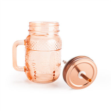 Set Of 4 Copper Look Mason Jars 4