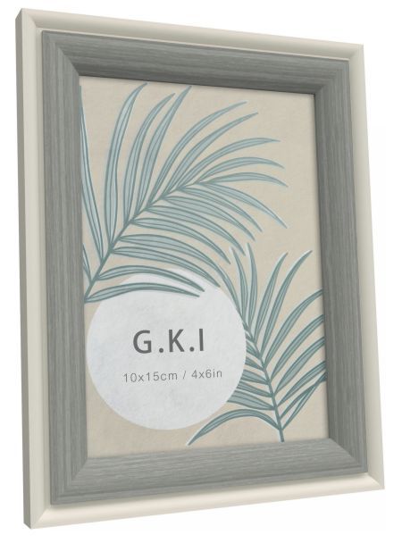 MDF Photo Frame with Light Grey Trim Moulding (2 Sizes Available)