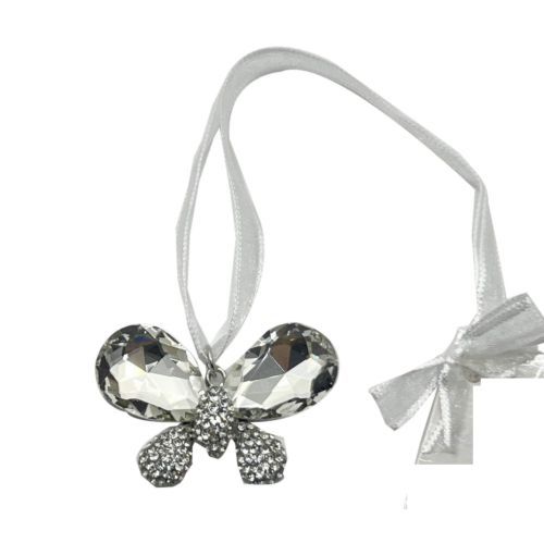 Diamante Clear Crystal Glass Butterfly Bridal Charm