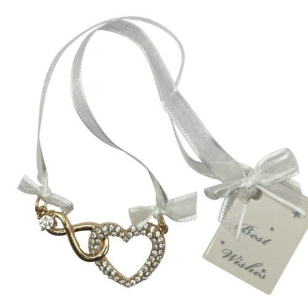 Diamante Heart and Infinity Charm - Gold