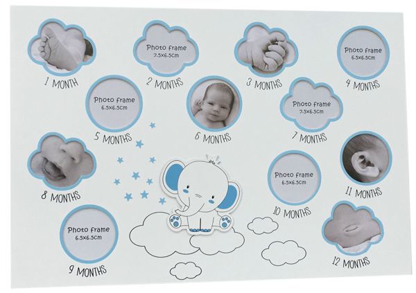 Baby First 12 Months Multi Photo Frame - blue