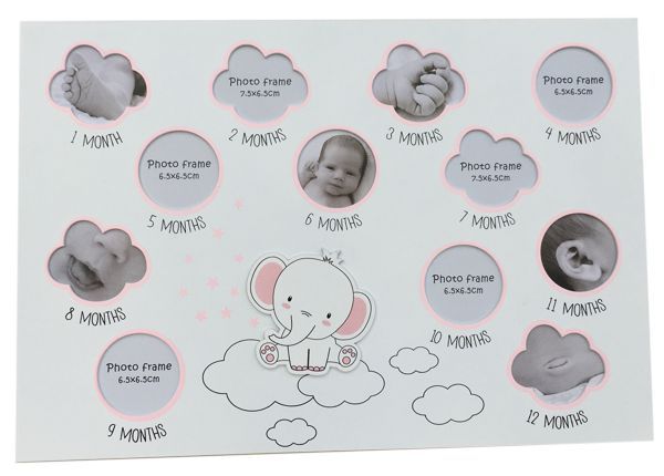 Baby First 12 Months Multi Photo Frame - pink