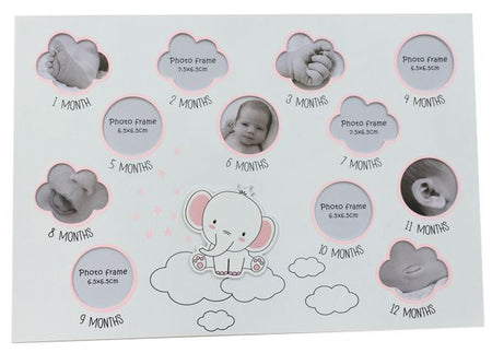 Baby First 12 Months Multi Photo Frame - pink