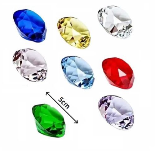 Large Diamond Shaped Artificial Crystal Glass Gemstone Decoration (8 Colours Available)