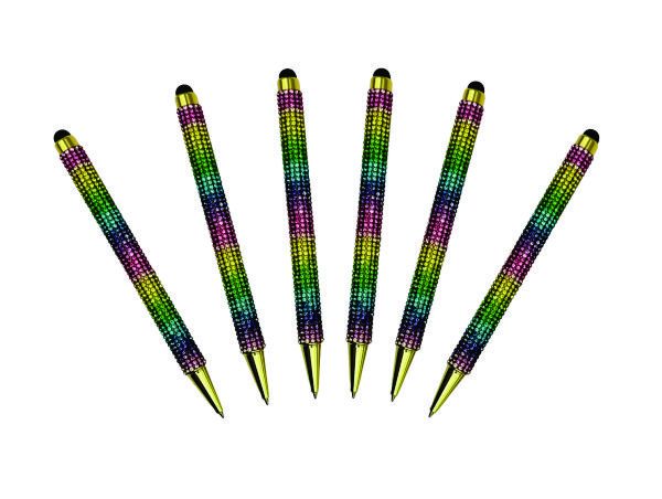 Rainbow Full Body Rhinestone Crystal Touch Screen 2in1 Pen