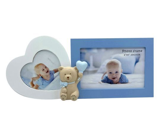 Multi Photo Frame with 3D Teddy Bear (2 Colours Available)