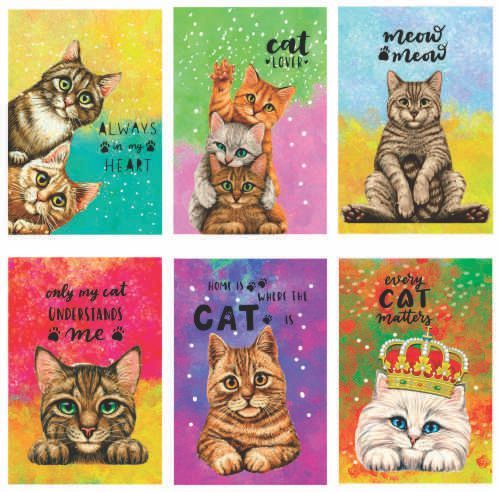 Beautiful Rectangle Magnets, Various Cats Images 1