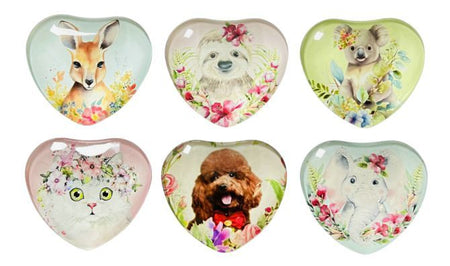 Heart Shaped Magnets with Cute Animals