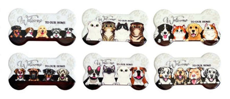 Bone Shape Melamine Pets Magnet with Welcome to Our Home Message (6 Styles Available)