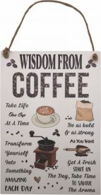 MDF Wisdom From Coffee Hanging Plaque