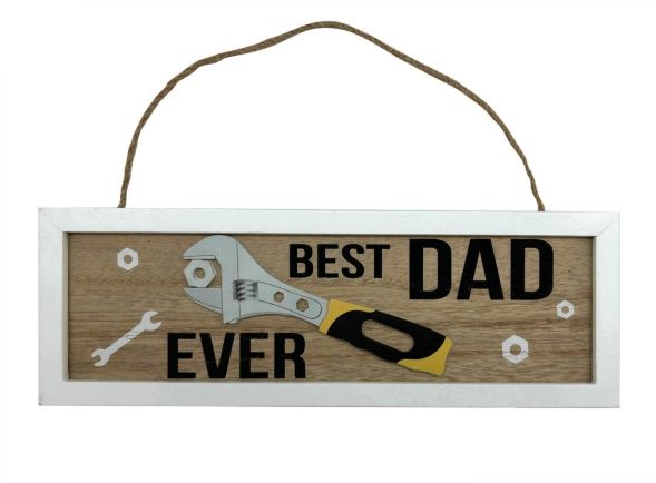 MDF "Best Dad Ever" Hanging Plaque with a Crafted Wrench