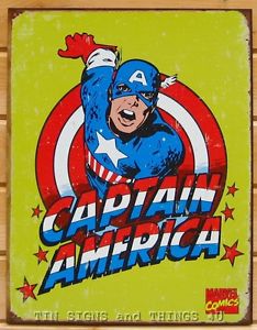 Tin Sign - Captain America Retro